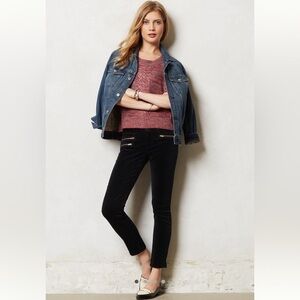 ✨ AG Moto Stevie Ankle Corduroy Skinny Jeans – Size 27 | Black Gold Hardware ✨